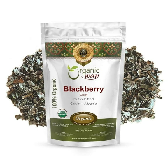 Organic Way Blackberry Leaf (Rubus fruticosus) Cut & Sifted - Herbal Tea | European Wild-Harvest | Organic & Kosher Certified | Non GMO & Gluten Free | USDA Certified | Origin - Albania (1/4 LBS)