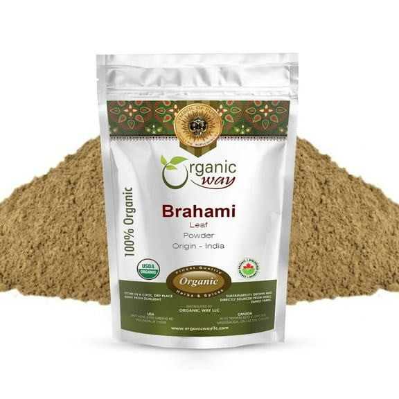Organic Way Brahmi Leaf Powder (Bacopa Monnieri) - Organic & Kosher Certified | Raw, Vegan, Non GMO & Gluten Free | USDA Certified | Origin - India (1/4 lbs / 4 oz)