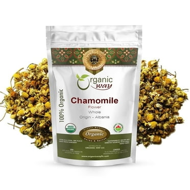 Organic Way Chamomile Flower Whole (Matricaria Chamomilla) - European Wild-Harvest | Organic & Kosher Certified | Vegan | Non GMO & Gluten Free | USDA Certified | Origin - Albania (1/8LBS / 2Oz)