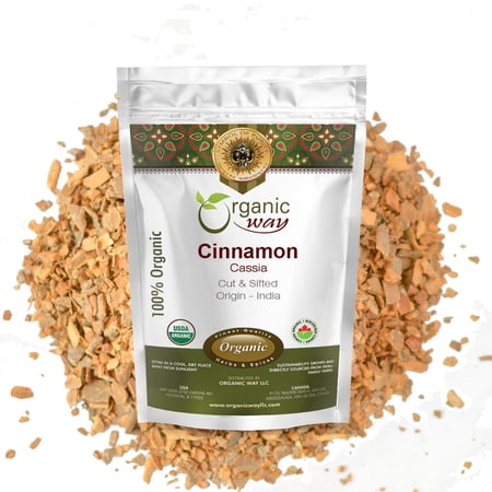 Organic Way Cinnamon Cassia Cut & Sifted, USDA Organic, Kosher, Non GMO, Gluten Free, 1 Pack, 16 oz