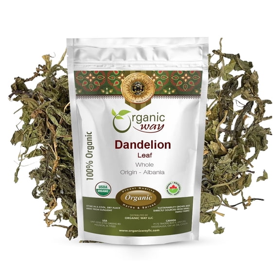Organic Way Dandelion Leaf Whole - European Wild-Harvest, USDA Organic, Vegan, Non-GMO, Gluten-Free, Kosher | 4 oz