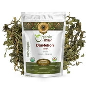 Organic Way Dandelion Leaf Whole (Taraxacum officinale) - European Wild-Harvest | Organic & Kosher Certified | Raw, Vegan, Non GMO & Gluten Free | USDA Certified | Origin - Albania (1 Lbs / 16 Oz)