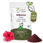 Organic Way Dried Hibiscus Flower Cut & Sifted (Hibiscus rosa-sinensis) | Herbal Tea - Organic & Kosher Certified | Raw, Vegan, Non GMO & Gluten Free | USDA Certified | Origin - India (1LBS / 16Oz)