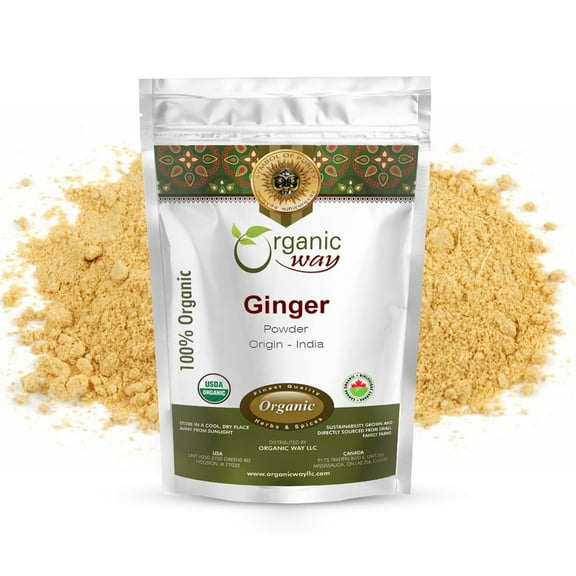 Organic Way Ginger Root Powder (Zingiber Officinale Roscoe) - Kosher & USDA Certified | Non-GMO & Gluten Free | Tested for Heavy Metal and Purity | 100% Raw from India (2lbs / 32 oz.)