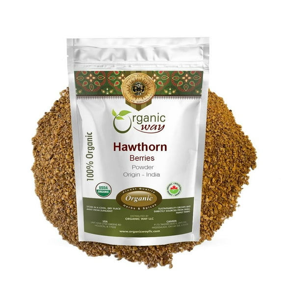 Organic Way Hawthorn Berry Powder (Crataegus Monogyna) - European Wild-Harvest | Organic & Kosher Certified | Vegan | Non GMO & Gluten Free | USDA Certified | Origin - Albania (1/2 lbs / 8 oz)