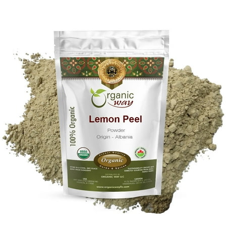 Organic Way Lemon Peel Powder (Citrus Limon) - European Wild-Harvest | Organic & Kosher Certified | Raw, Vegan, Non GMO & Gluten Free | USDA Certified | Origin - Albania (1/4 lbs / 4 oz)