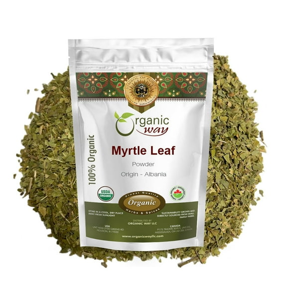 Organic Way Myrtle Leaf Powder (Myrtus Communis) - European Wild-Harvest | Organic & Kosher Certified | Raw, Vegan, Non GMO & Gluten Free | USDA Certified | Origin - Albania (1/2 lbs / 8 oz)