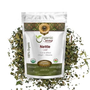 Organic Way Nettle Leaf (Urtica dioica) Cut & Sifted - Herbal Tea | European Wild-Harvest | Organic & Kosher Certified | Vegan, Non GMO & Gluten Free | USDA Certified | Origin - Albania (1/4LBS /4Oz)