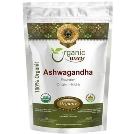 Organic Way Premium Ashwagandha Root Powder (Withania somnifera) - Organic & Kosher Certified | Vegan | Non GMO & Gluten Free | USDA Certified | Origin - India (1/4 LBS / 4 Oz)