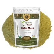 Organic Way Safed Musli Powder (Chlorophytum Borivilianum) - Organic & Kosher Certified | Primary Ingredient, Raw, Vegan, Non GMO & Gluten Free | USDA Certified | Origin - India (1/2 lbs / 8 oz)