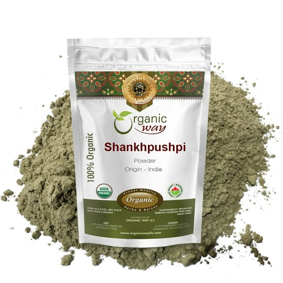 Organic Way Shankhpushpi (Convolvulus Prostratus) Powder - Organic & Kosher Certified | Raw, Vegan, Non GMO & Gluten Free | USDA Certified | Origin - India ( 1 lbs / 16 oz)