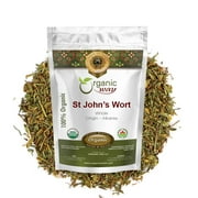 Organic Way St. John's Wort Whole (Hypericum perforatum) - European Wild-Harvest | Organic & Kosher Certified | Vegan, Non GMO & Gluten Free | USDA Certified | Origin - Albania (1LBS / 16Oz)