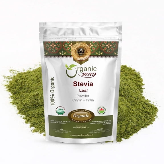Organic Way Stevia Leaf Powder Gluten-Free Vegan 1 lb