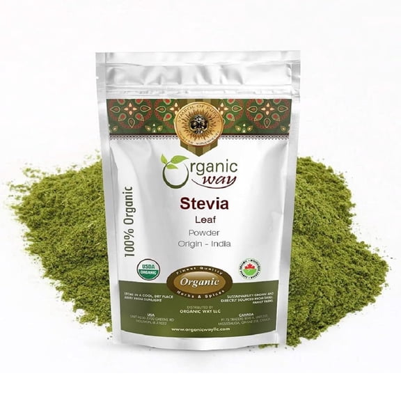 Organic Way Stevia Leaf Powder Herbal Supplement, Organic, Kosher Certified, Raw, Vegan, Non GMO, Gluten Free, 4 oz (1/4 lb)