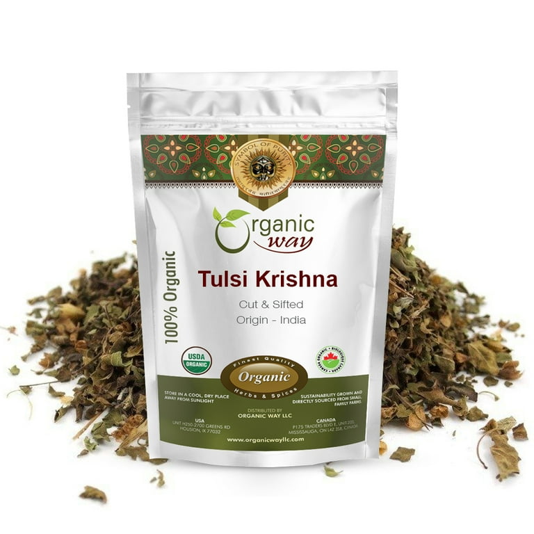 Organic Way Tulsi Holy Basil Krishna Cut Sifted Ocimum