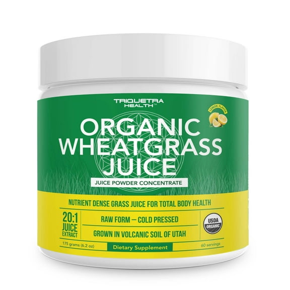 Triquetra Health Organic Wheatgrass Juice Powder - Lemon Flavor
