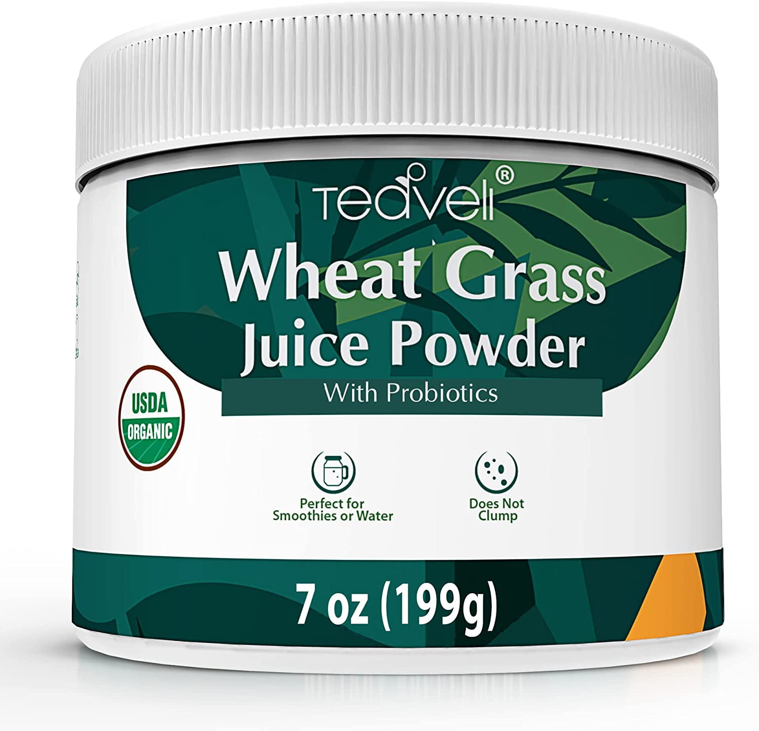 Organic Wheatgrass Juice Powder with Probiotics, Digestive Enzymes. Non