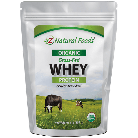 Organic Whey Protein Powder Concentrate, Nutrient Rich, Unflavoured & Hormone Free Protein Powder, Great In Shakes, Smoothies, Paleo, & Keto Drinks, Gluten Free, Non-GMO, 1 Lb