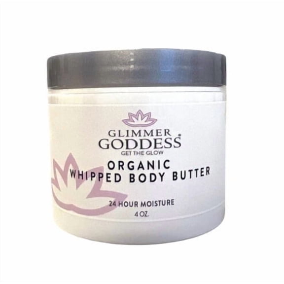 Glimmer Goddess Organic Whipped Body Butter, Unscented, 4oz