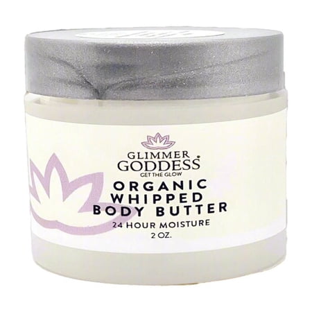 Glimmer Goddess Organic Whipped Body Butters Travel Size 2 oz. - Unscented, Vegan, Cruelty-Free, 24 hour Hydration, Reduces Stretch Marks, Great for Eczema, all Skin Types, Baby Friendly
