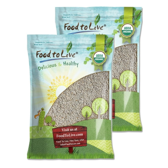 Organic White Chia Seeds, 15 Pounds — Non-GMO, Raw, Sirtfood – by Food to Live