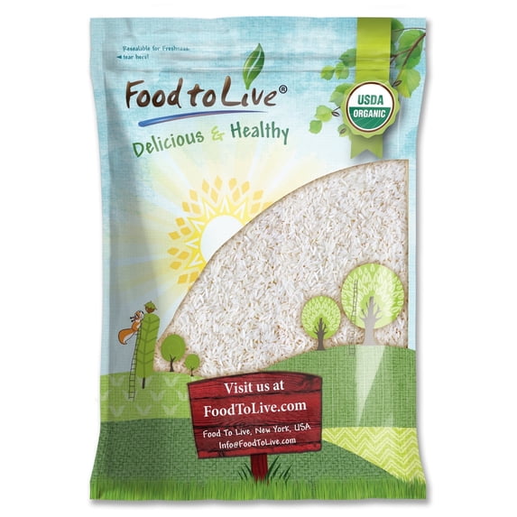 Organic White Jasmine Rice, 8 Pounds - Non-GMO, Kosher, Raw, Vegan - by Food to Live