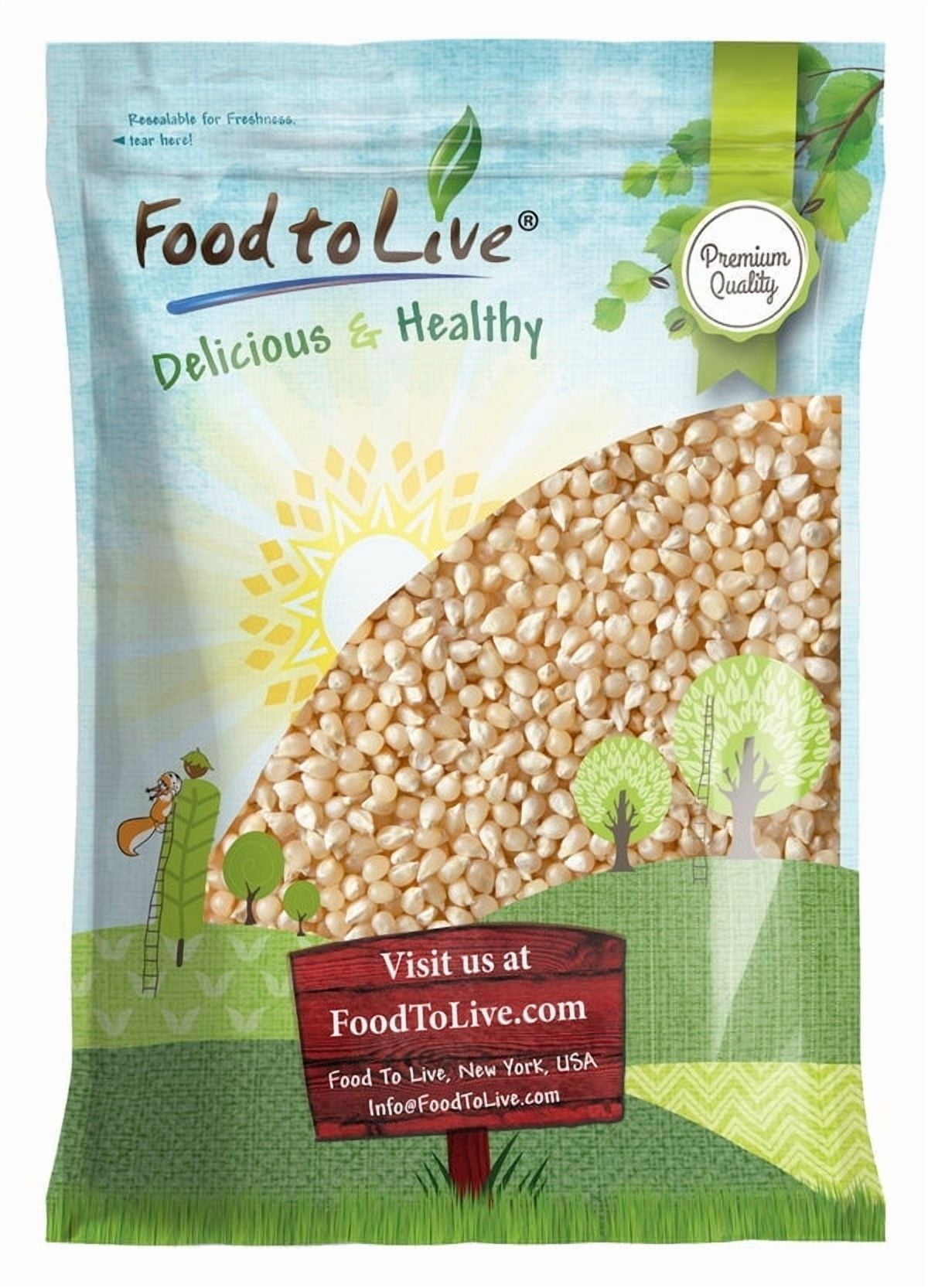 Organic White Popcorn Kernels, 12 Pounds – USDA Certified. Non-GMO, Vegan, Kosher, Bulk – by Food to live