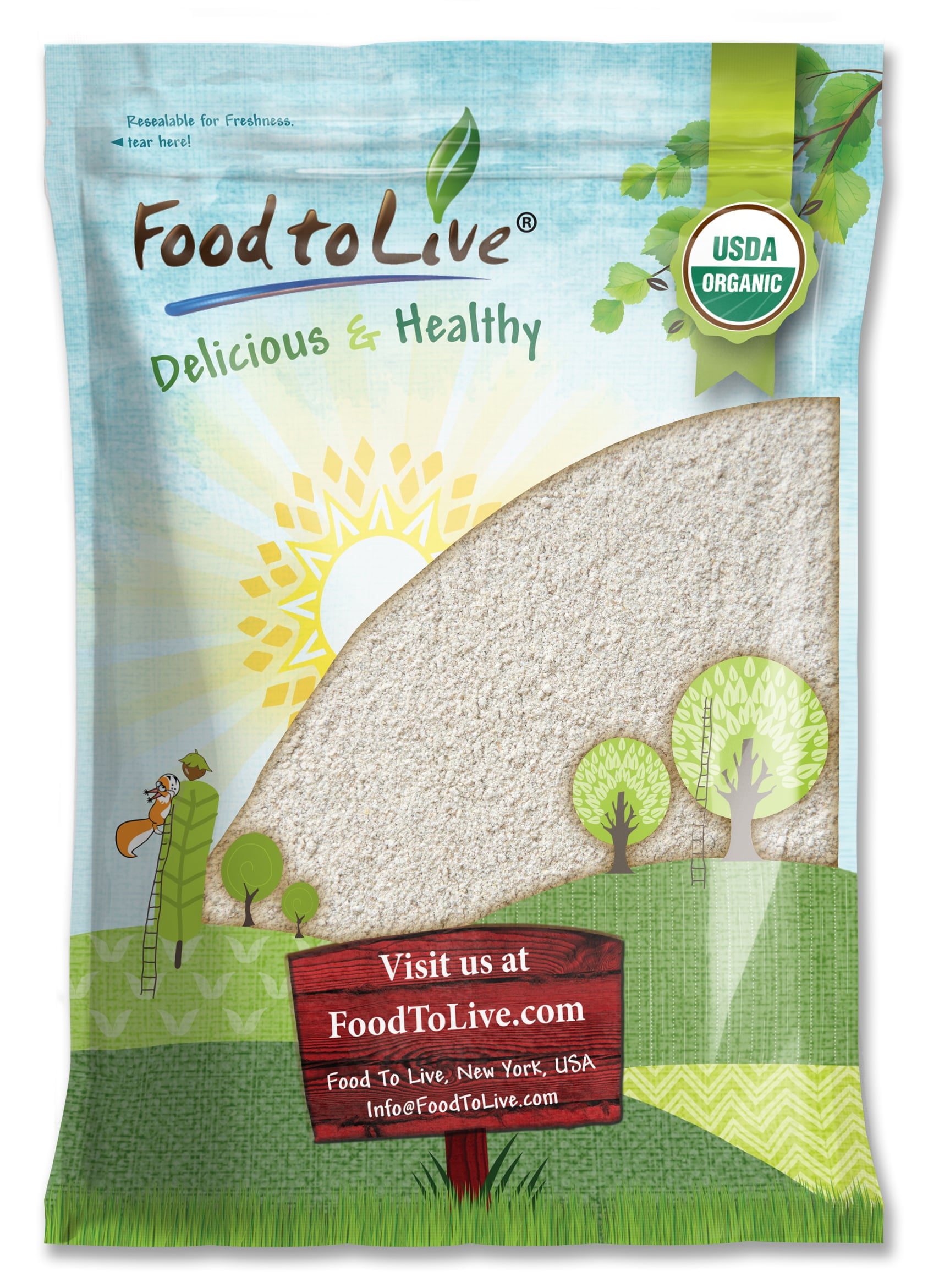 Organic White Rye Flour, 8 Pounds ? Non-GMO, Kosher, Raw, Vegan ? By Food To Live