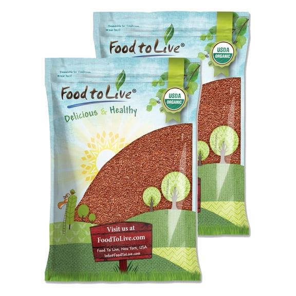 Organic Whole Brown Flax Seeds, 15 Pounds - Non-GMO, Kosher, Raw, Vegan - by Food to Live