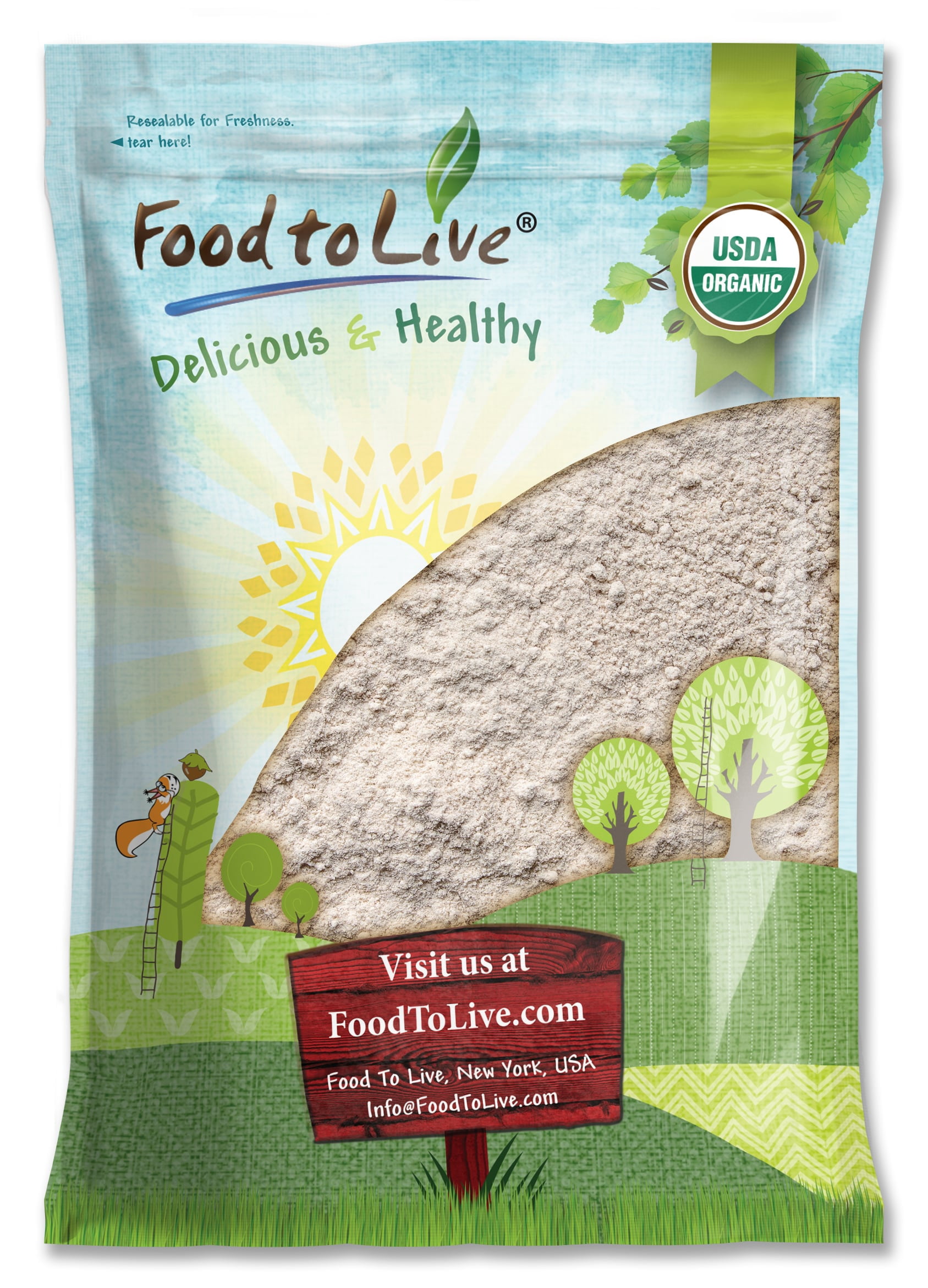 Food To Live Organic Buckwheat Flour – Whole Grain, 1 Pound, Non-GMO, Stone Ground, Kosher