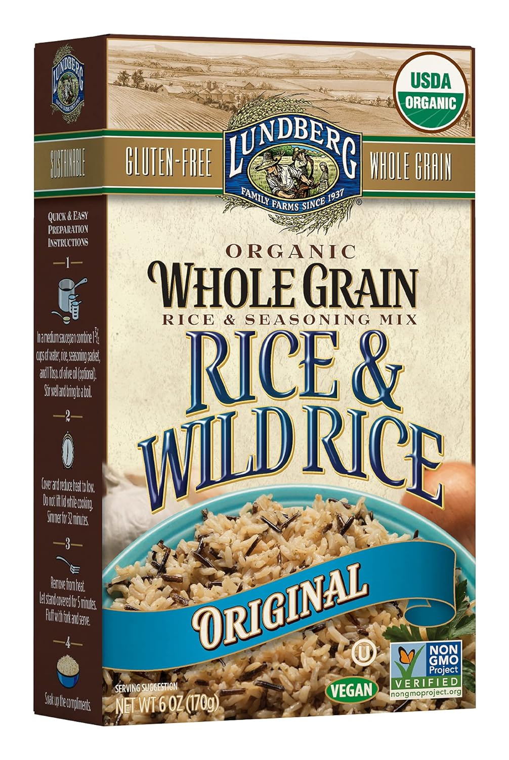 Organic Whole Grain Rice & Wild Rice, Original, 6Oz, GlutenFree, Vegan