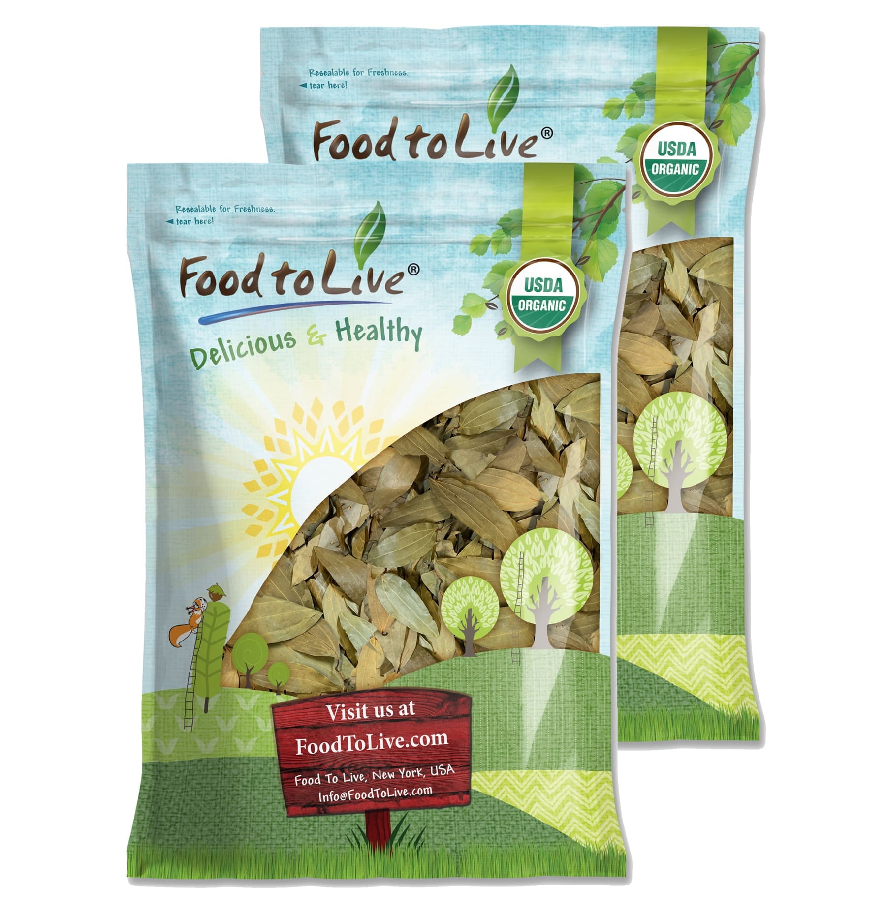Organic Whole Indian Bay Leaves, 1.5 Pounds— Non-GMO, Raw, Vegan, Kosher — by Food to Live