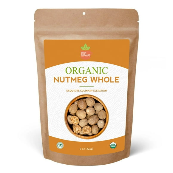 Organic Whole Nutmeg &ndash; Certified USDA Organic - Enhance Sweet Treats, Beverages, Baking, Soups, Sauces, Stews, and Vegetable Dishes