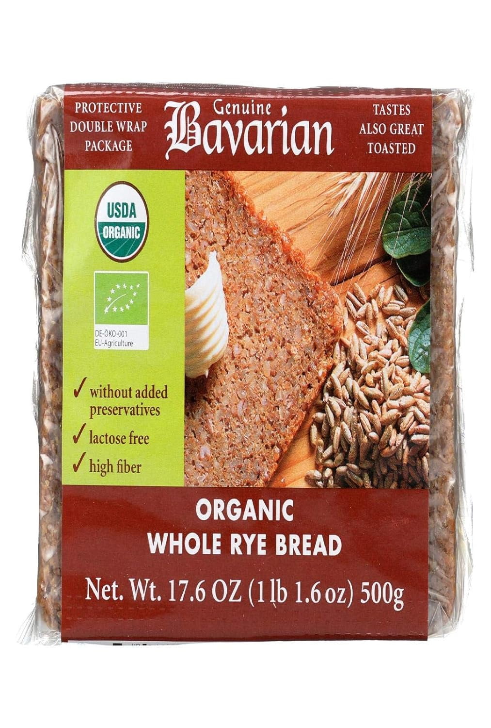 Organic Whole Rye Bread, 17.6 OZ