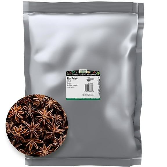 Organic Whole Star Anise 1lb - Dried Whole Star Anise Pods