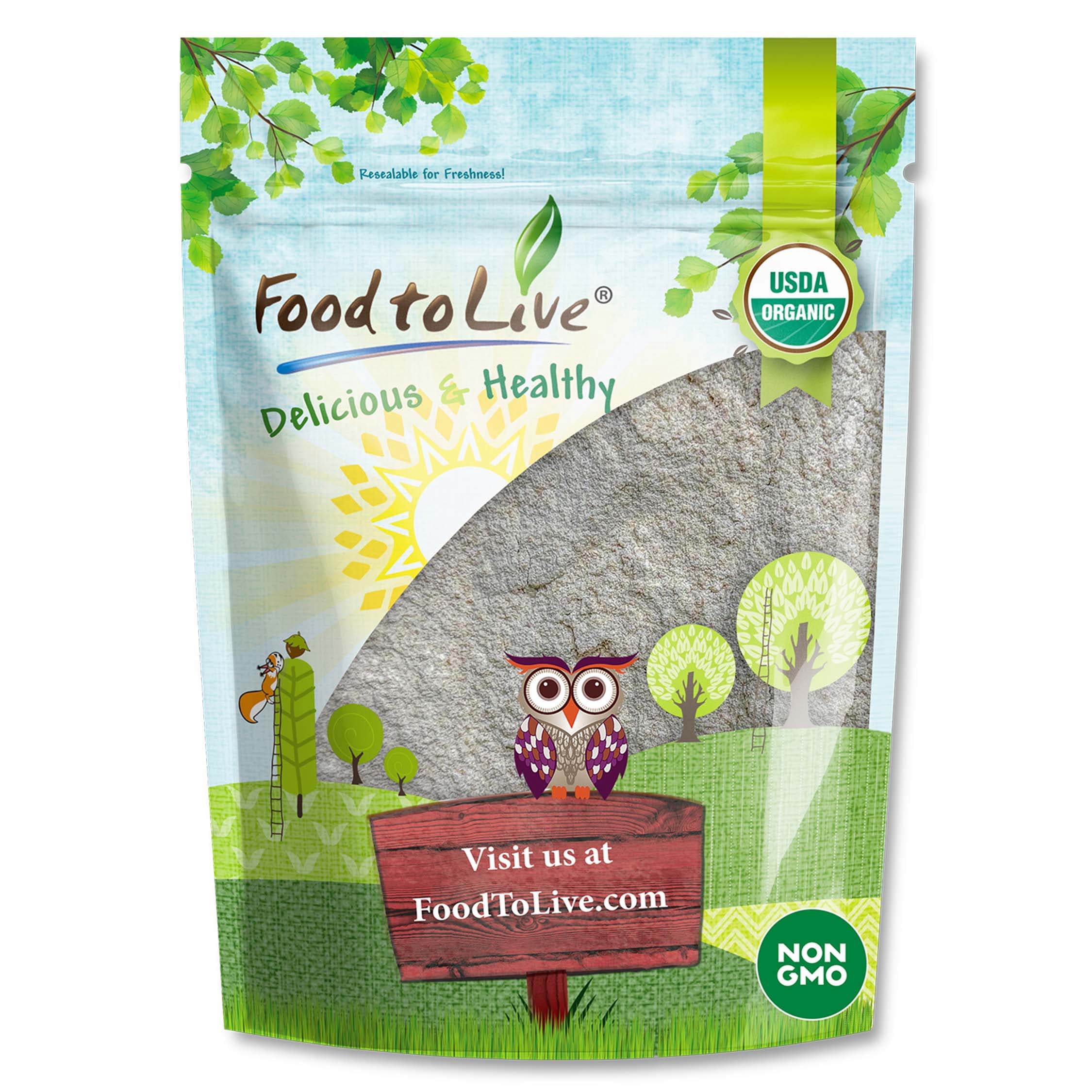 Organic Whole Wheat Bread Flour, 4 Pounds  Non-GMO, Kosher, Raw, Vegan  by Food to Live