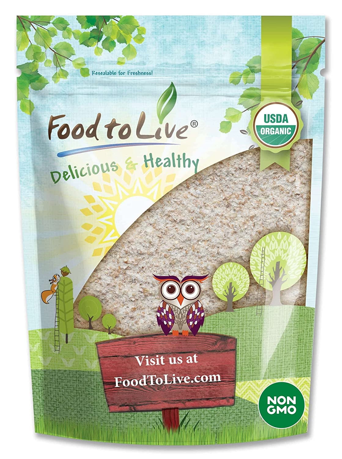 Organic Whole Wheat Bread Flour, 4 Pounds Whole Grain, Sne Ground, Unbleached, NonGMO, Kosher