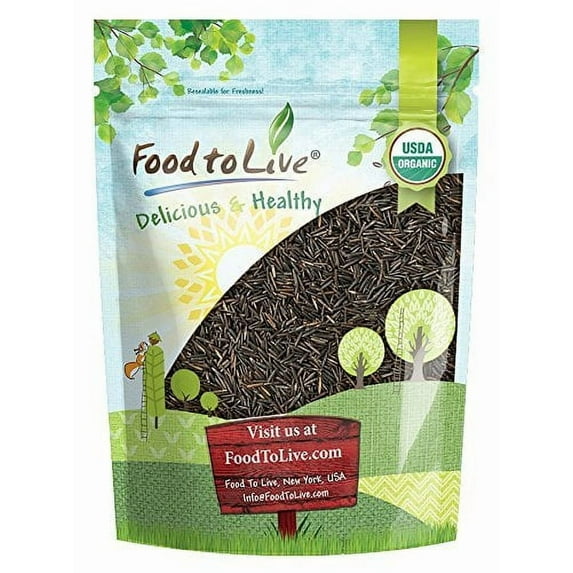 Organic Wild Rice, 3 Pounds — Non-GMO, Kosher, Raw, Vegan — by Food to Live