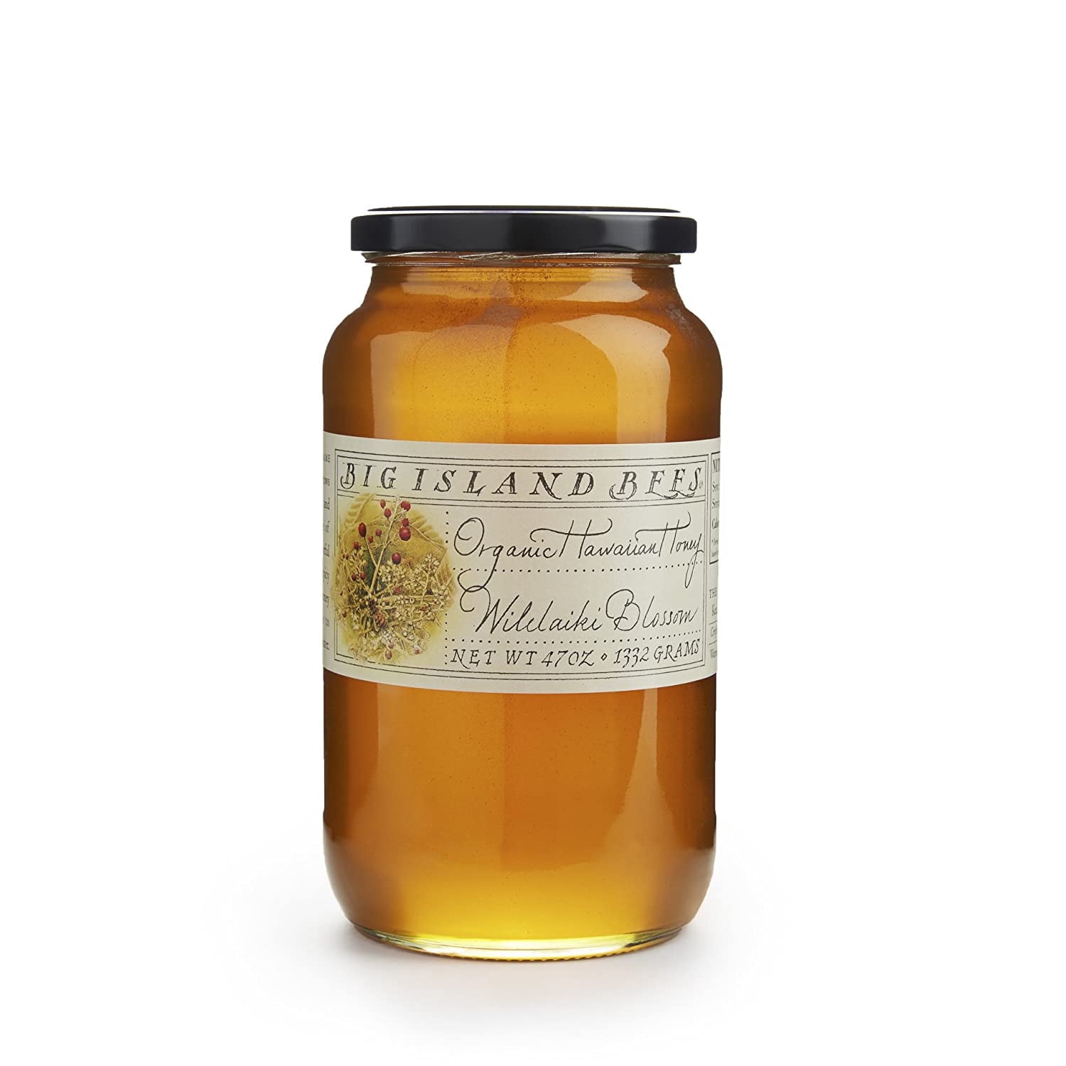 Big Island Bees Wilelaiki Blossom Honey 47 oz Glass Jar