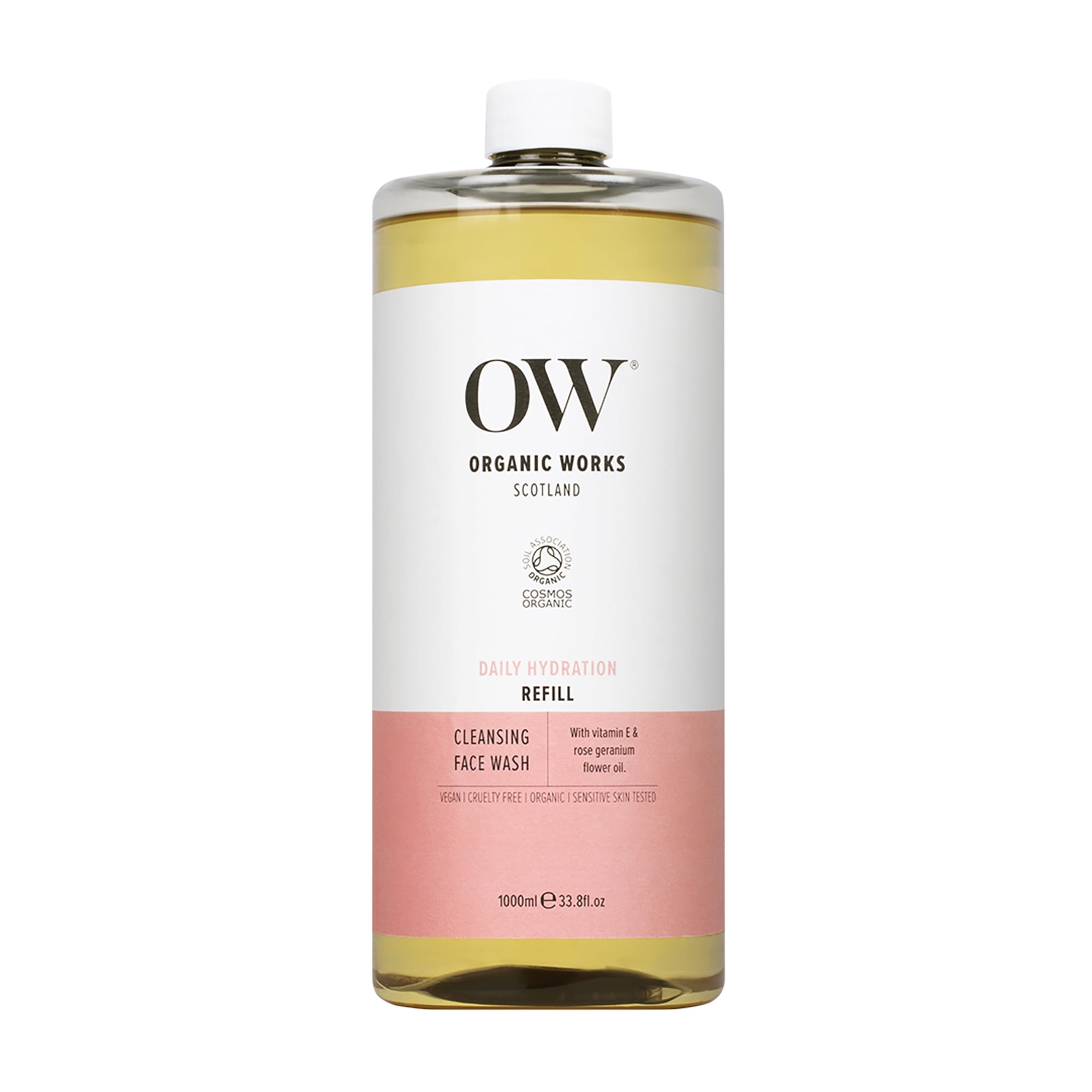 Organic Works Daily Hydration Cleansing Face Wash Refill, 33.8 oz Cleanser