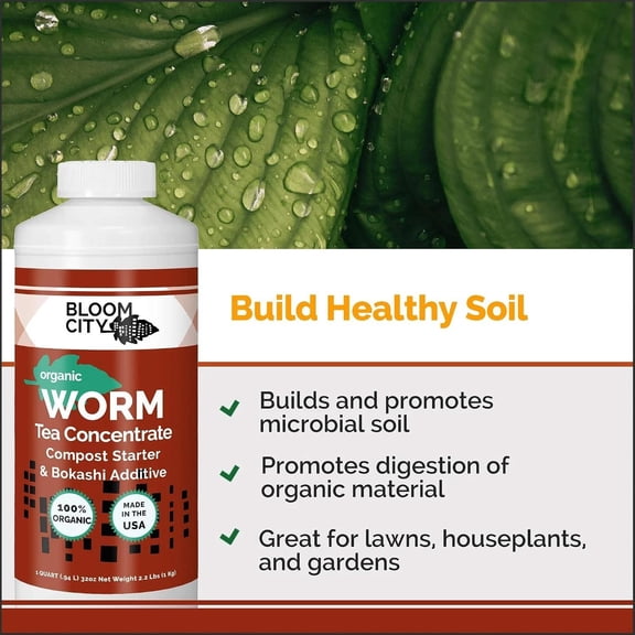 Organic Worm Tea Concentrate and Compost Bokashi Booster by Gallon 128 oz