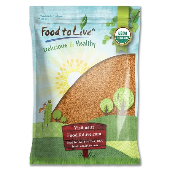 Organic Yellow Mustard Seeds, 10 Pounds — Non-GMO, Kosher, Raw, Vegan — by Food to Live