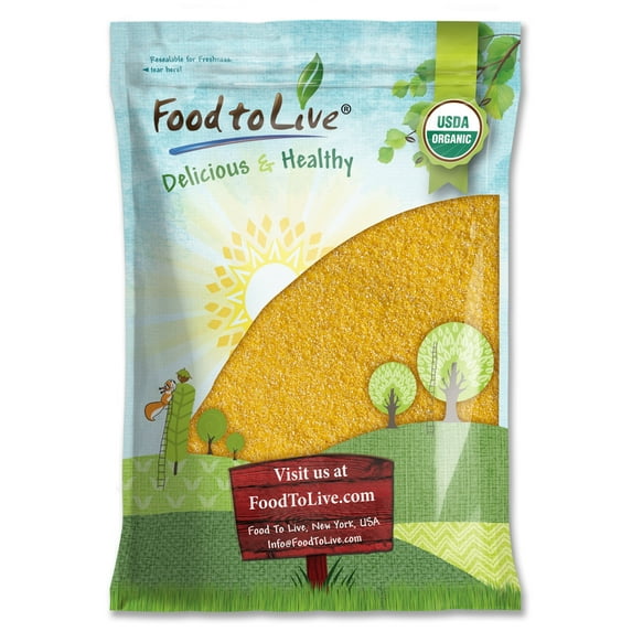 Organic Yellow Polenta, 10 Pounds — Non-GMO, Kosher, Raw, Vegan — by Food to Live