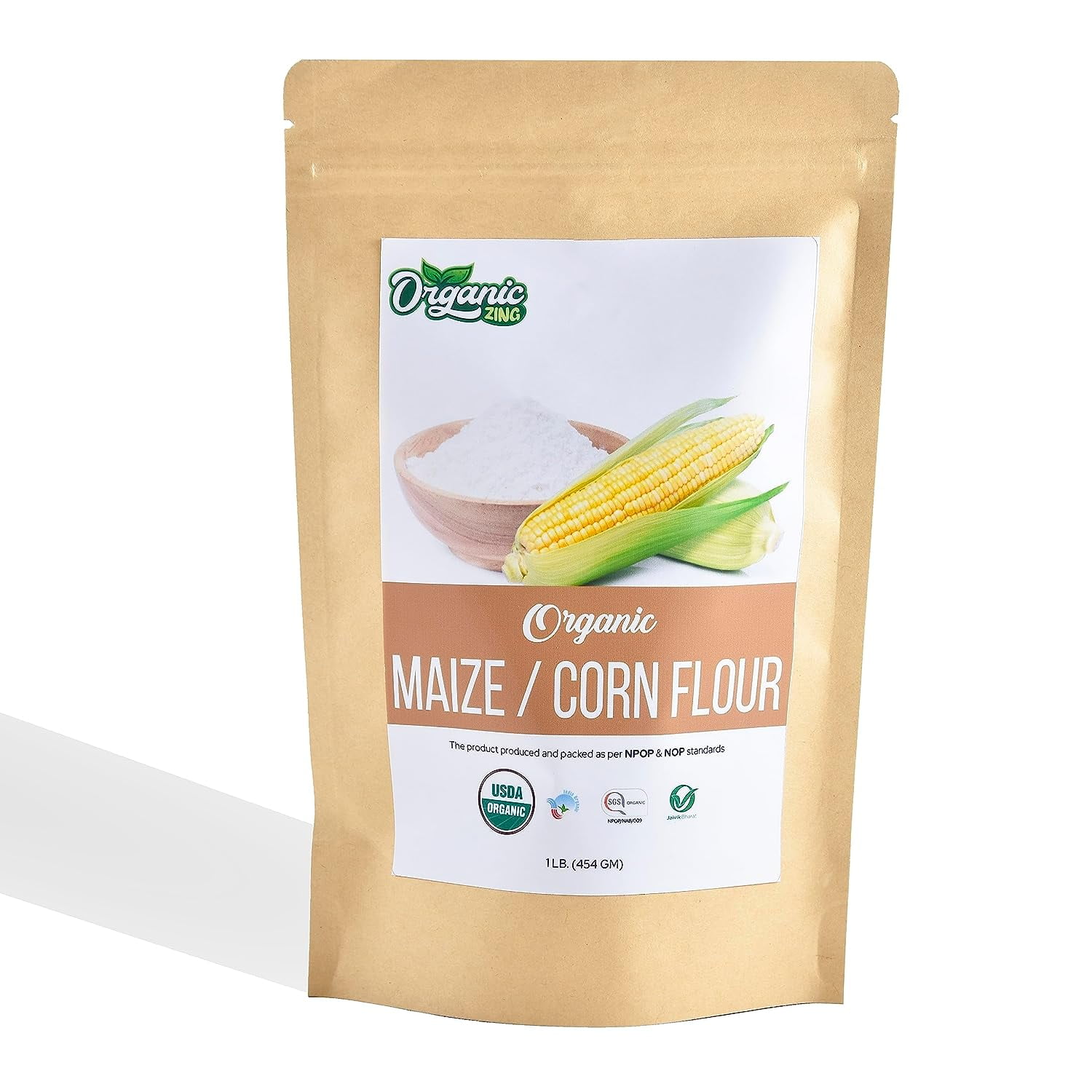 Organic Zing Maize Flour Glutenfree Corn/ Maize Flour Organic Corn Flour Makki Atta Packed