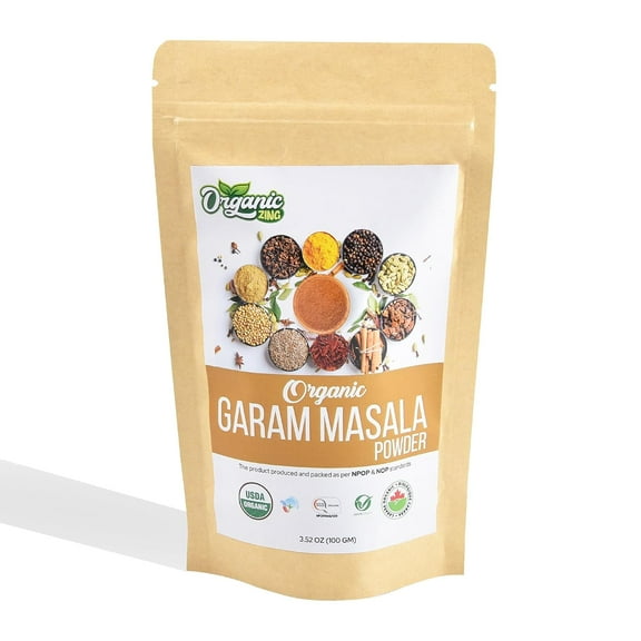 Organic Zing Organic Garam Masala - A Versatile Indian Blend of Spices and Herbs | Seasoning Blend | Vegan | Preservative Free | Product of India (100 Gram) Pack of 1 organic