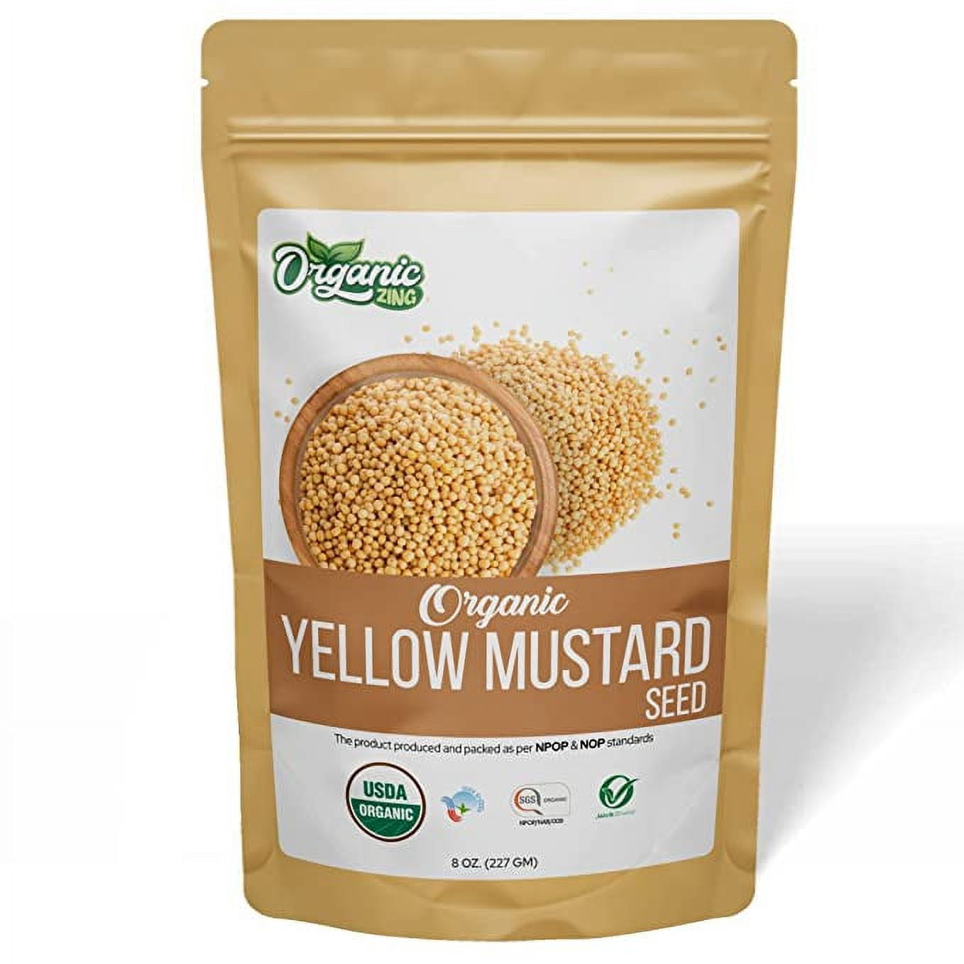 Organic Zing Organic Yellow Mustard Seeds Whole Seeds for Pickles