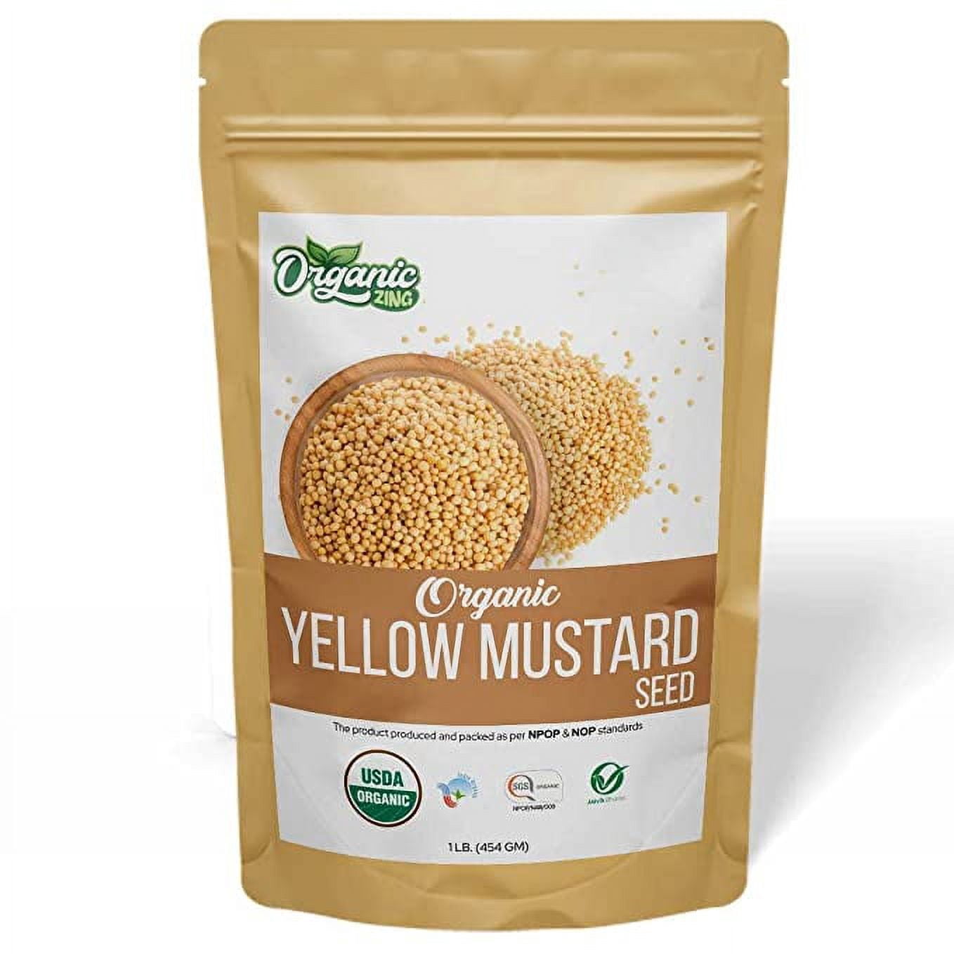 Organic Zing Organic Yellow Mustard Seeds Whole Yellow Mustard Seed