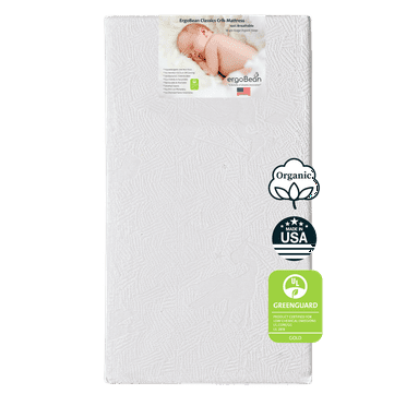 Organic ergoBean Classics Single-Stage Breathable 5” Crib Mattress, Greenguard Gold Certified, by Ergo-Pedic