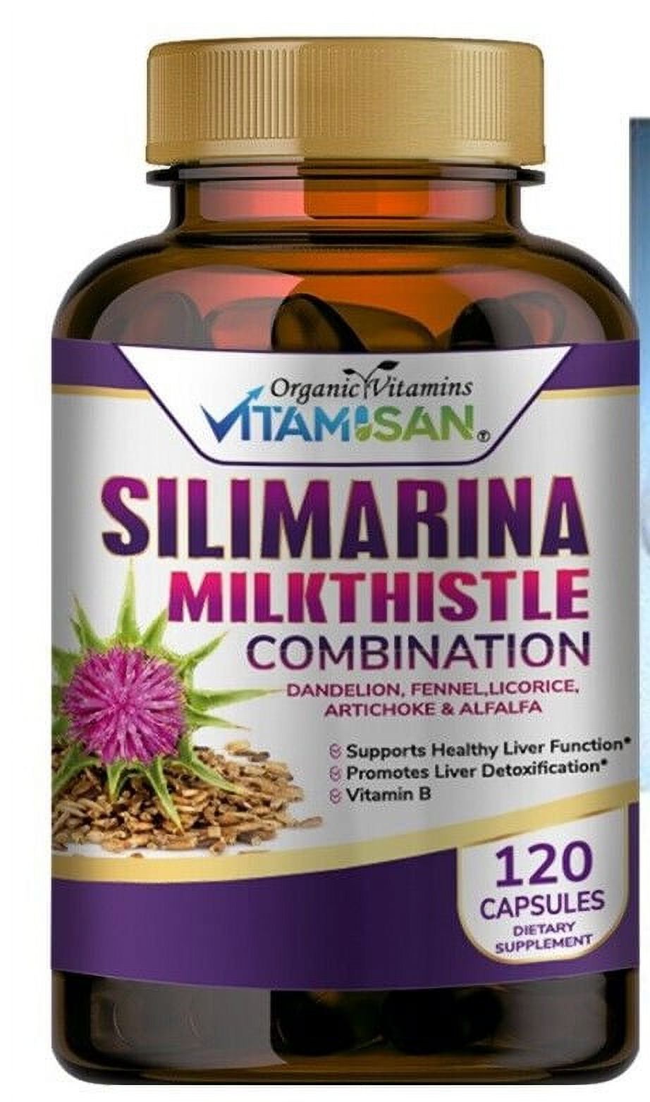 Organic vitamin Milk Thistle Silimarina 120 Capsules