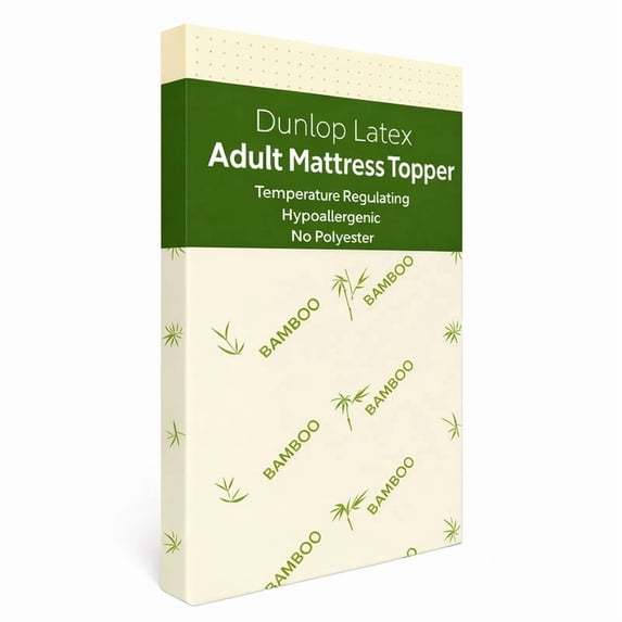 ORGANIC TEXTILES Organic Latex Mattress Topper, GOLS Certified - Bamboo Cover, with Zipper - (2" King - Firm)